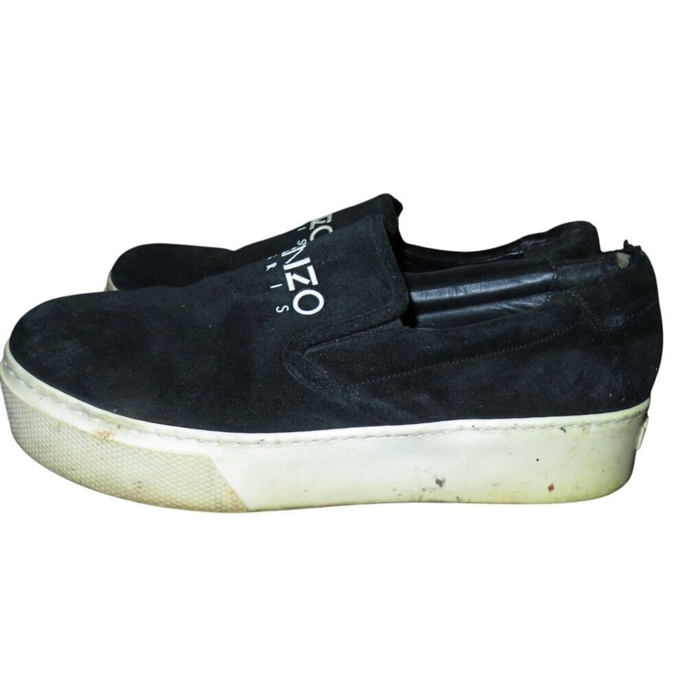 KENZO K-Skate canvas platform sneakers in black slip on 40 men's 8 women's 10